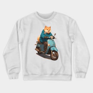 Cool dog riding motorbike Crewneck Sweatshirt